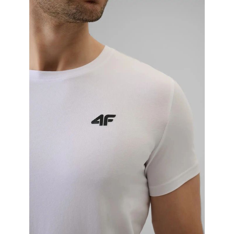 Men's plain cotton T-shirt 4F 4FWMM00TTSHM3340-10S