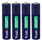 Trust AAA Batteries USB-C RECHARGEABLE BATTERIES 4P Baterie, akumulatorki i ładowarki/Baterie Your Sports Performance