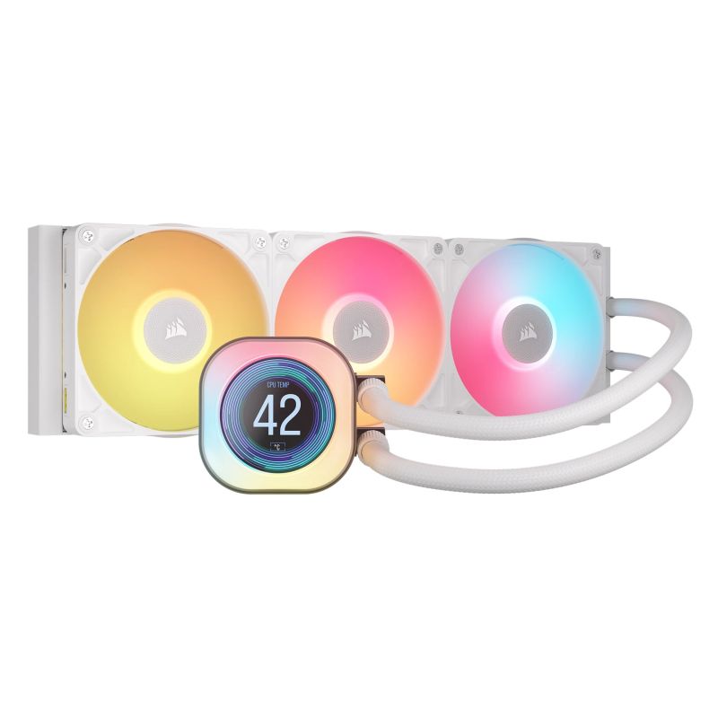 CORSAIR iCUE LINK TITAN 360 RX LCD White AIO, 360mm Radiator, Liquid CPU Cooler Chłodzenie/Chłodzenie - zestawy chłodzenia wodnego Your Sports Performance