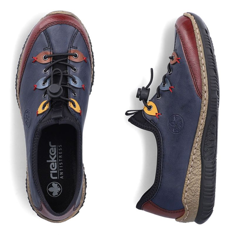 Rieker N3271-35 women's comfortable slip-on navy blue shoes