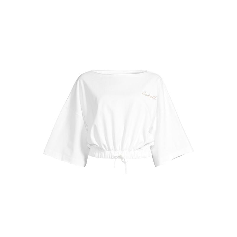 CASALL Women's Heavy Cotton Crop Tee White