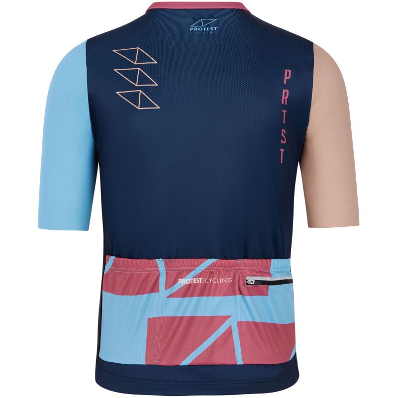 PROTEST Prtsefs Men's Cycling Jersey with Zip, Navy Blue