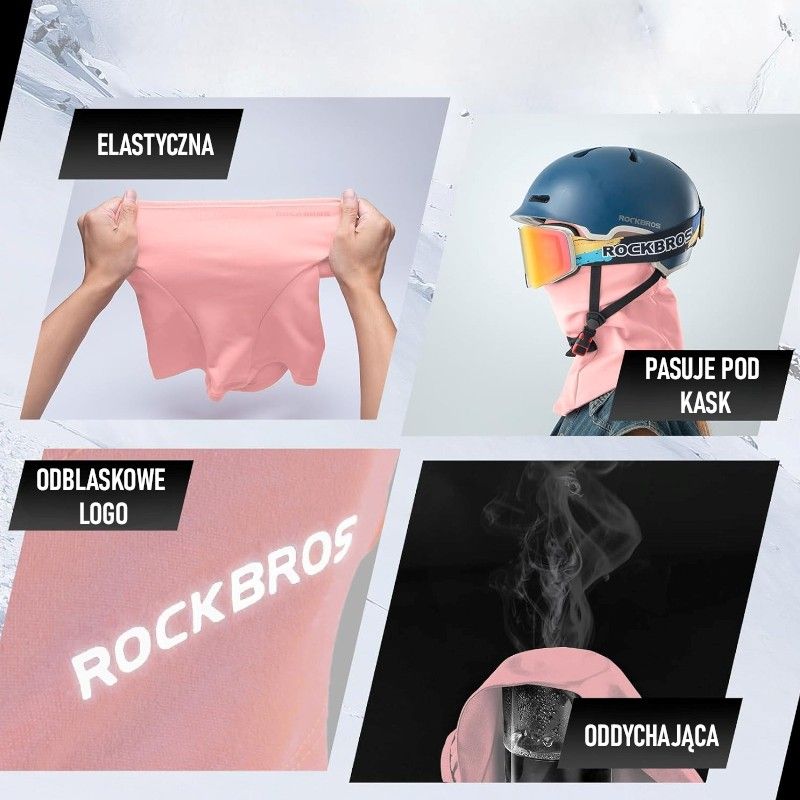 Rockbros insulated balaclava LF7345 pink Rockbros/Odzież Rowerowa/Kominiarki Your Sports Performance