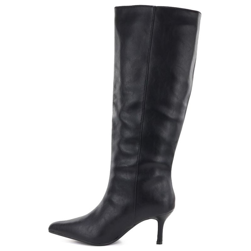 Women's leather boots with a high heel, insulated, black Big Star UU274497