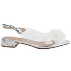 Transparent women’s sandals with silver embellishment D&A MR62-9072