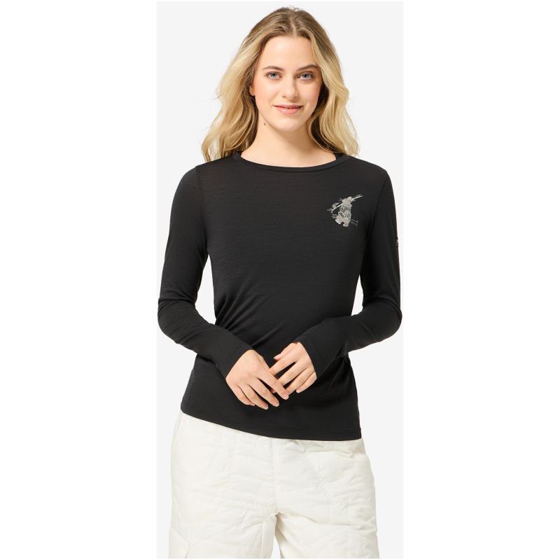 Women's Long-Sleeve Shirt SUPER.NATURAL W LIL SKI BUNNY LS black