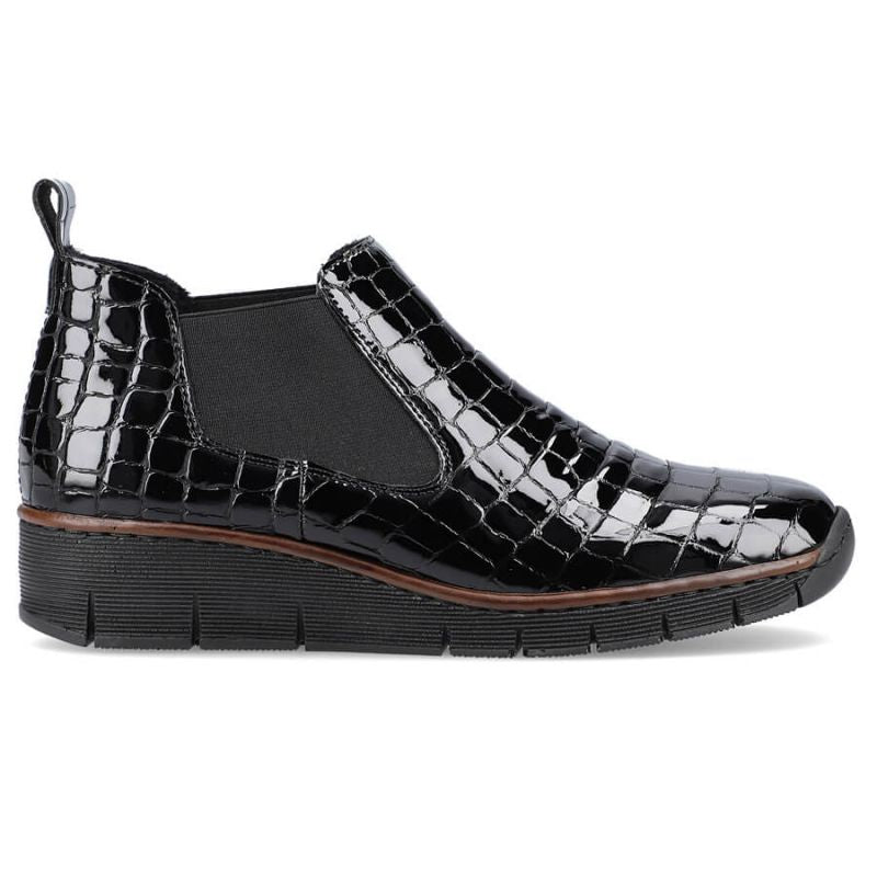 Rieker W R474 snakeskin leather ankle boots black Footwear/Lifestyle/Rieker Your Sports Performance