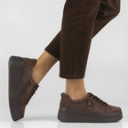 Women's brown leather platform shoes Filippo 6246