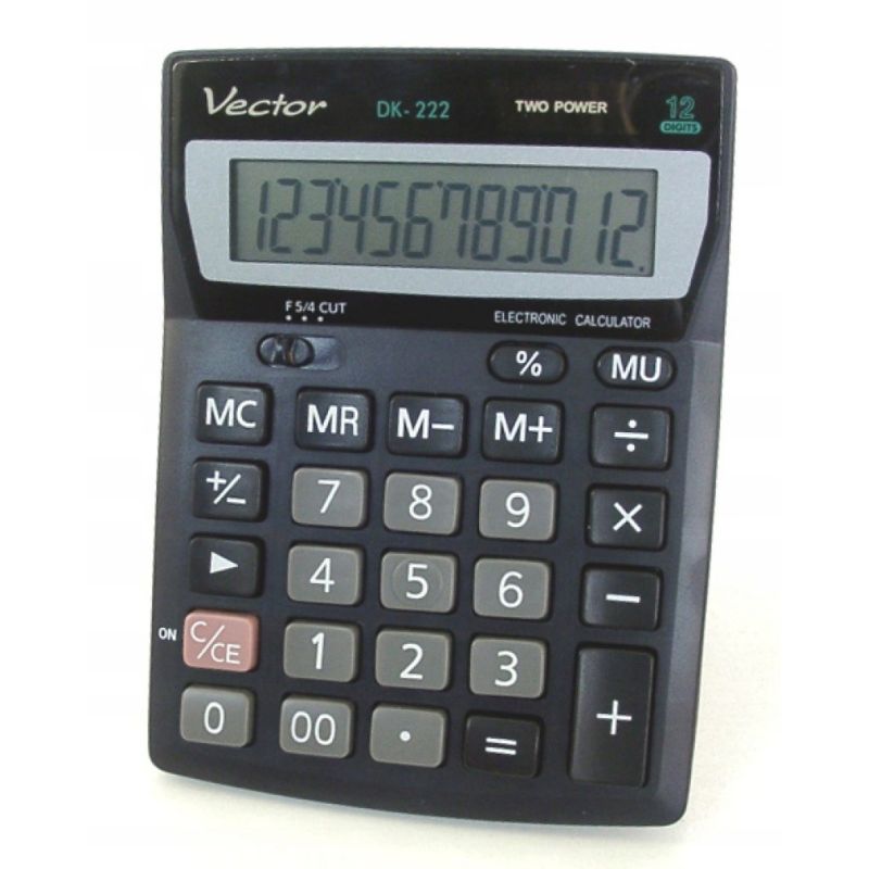 Vector KAV DK-222 desktop calculator, 12-digit, 103x137mm, black In preparation Your Sports Performance