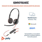 POLY Blackwire 3225 Stereo USB-C Headset + 3.5mm Plug + USB-C/A Adapter Akcesoria GSM/Słuchawki przewodowe Your Sports Performance