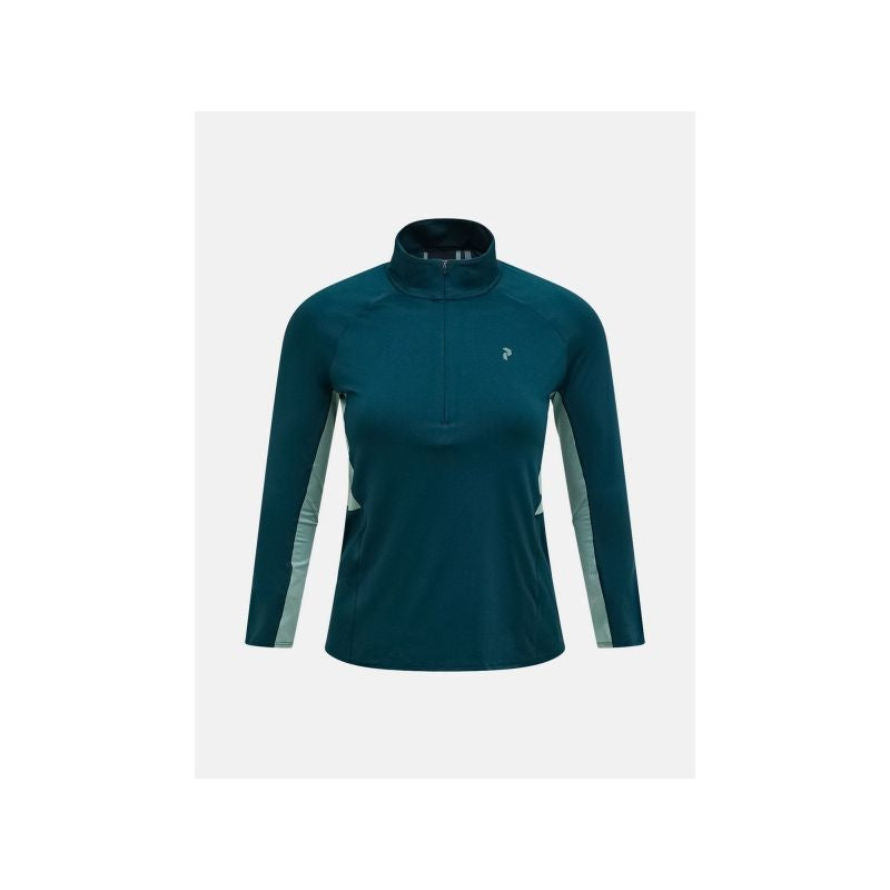 Women's PEAK PERFORMANCE W Core Half Zip Baselayer T-shirt, green