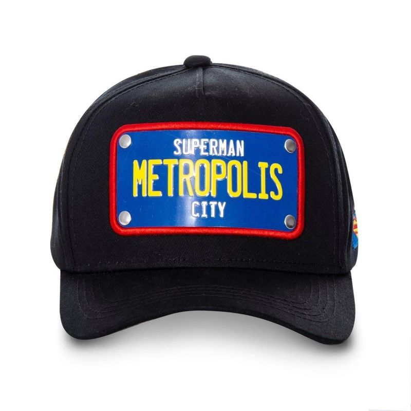Capslab Superman Metropolis City DC Black Baseball Cap - FG/DC2/1/CAS/SUP1 Odzież/Czapki/Czapki z daszkiem Your Sports Performance