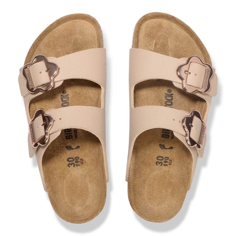 Birkenstock ARIZONA FLOWER BUCKLE KIDS 1030439 SANDCASTLE flip-flops (standard width) Birkenstock