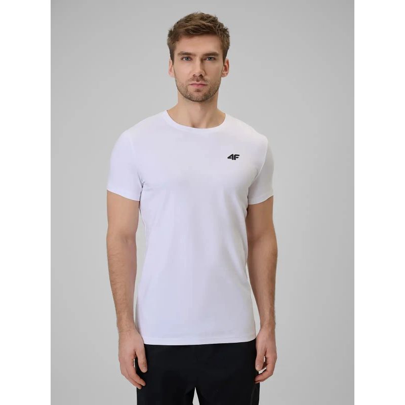 Men's plain cotton T-shirt 4F 4FWMM00TTSHM3340-10S
