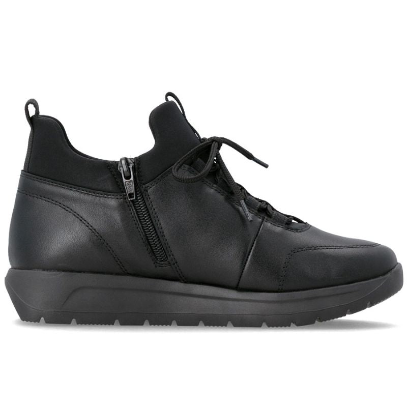 Women's leather insulated ankle boots black Remonte Rieker D2V06-35