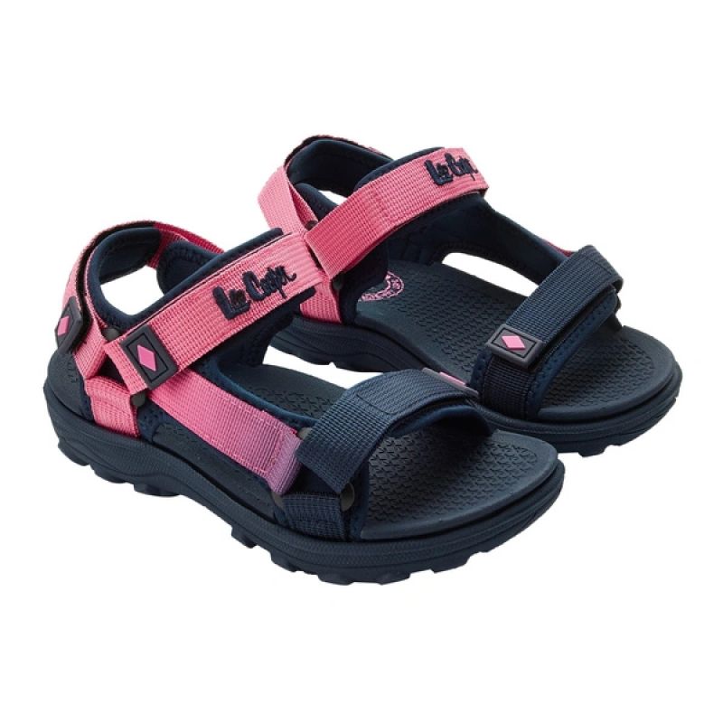 Lee Cooper children's shoes girls velcro sandals for summer beach navy blue pink Lee Cooper