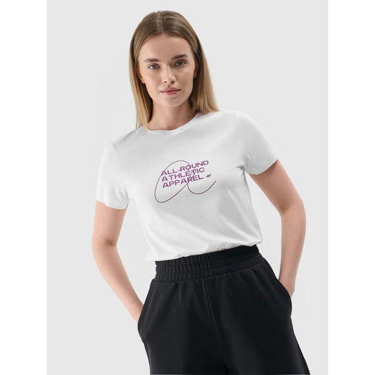 Women's slim T-shirt with print 4F 4FRSS24TTSHF2499-10S *Kategoria tymczasowa Your Sports Performance