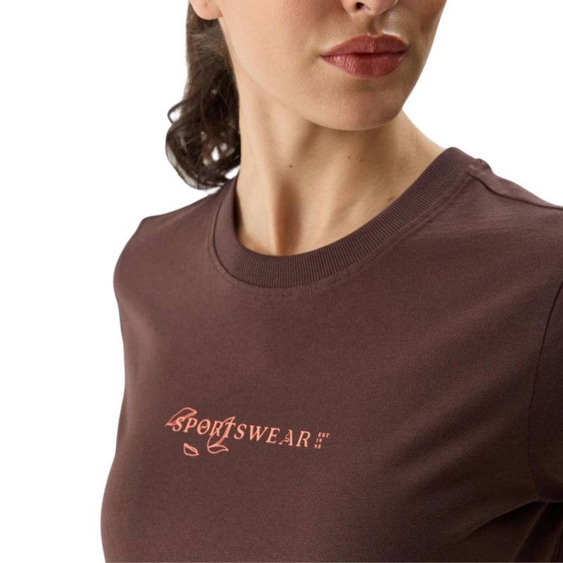 Women's T-shirt 4F F1354 dark brown 4FWSS24TTSHF1354 80S In preparation Your Sports Performance