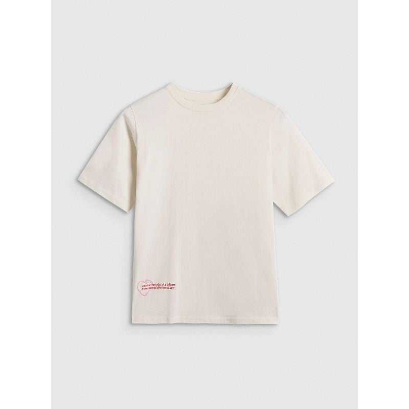 Oversized T-shirt with print for girls 4F 4FJRAW25TTSHF3187-11S *Kategoria tymczasowa Your Sports Performance