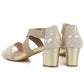 Women's gold Jezzi RMR1954-27 strappy sandals Jezzi