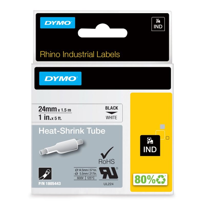 DYMO Industrial Heat Shrink Tubing - 24mm x 1.5m Auto ID/Etykiety samoprzylepne Your Sports Performance