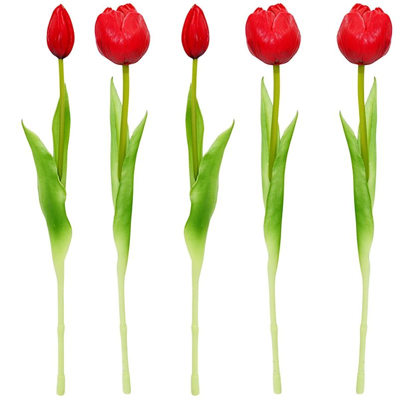 BOUQUET OF 5 RED PEONY TULIPS 39 CM LIFE-LIKE SPRING DECORATION Home and Garden/Equipment Your Sports Performance