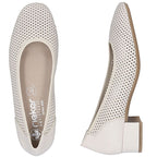 Women's leather pumps with openwork, beige Rieker 43459-60 Rieker