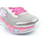 Skechers S Lights LED Children's Velcro Shoes for Girls Gray Skechers