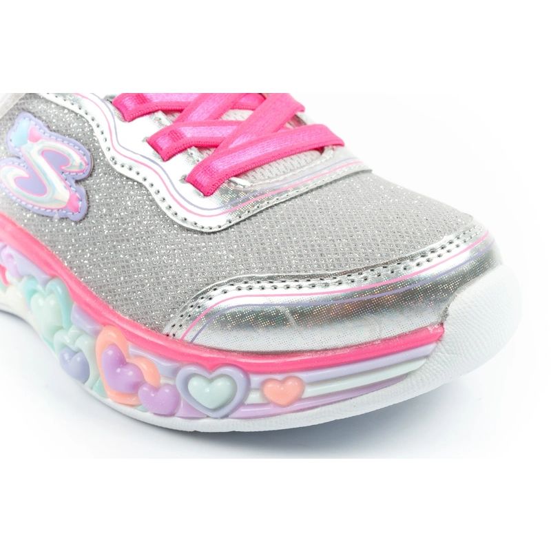 Skechers S Lights LED Children's Velcro Shoes for Girls Gray