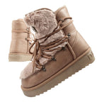 D.Franklin women's winter snow boots, fashionable fur lining, brown high D.Franklin