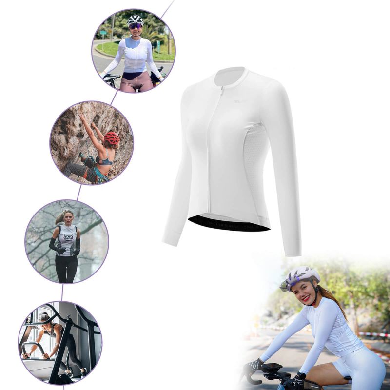 Rockbros 15210006005 TVI Women's Cycling Jersey Long Sleeve L - White