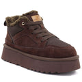 Women's leather ankle boots, chocolate platform snow boots, Potocki CA13312