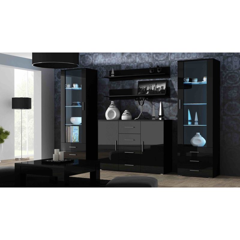 SOHO S1 display cabinet black/gloss black Bufety i witryny/Bufety i witryny na drewnianej podstawie Your Sports Performance