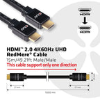 CLUB 3D CAC-2314 HDMI 2.0 4K60Hz RedMere cable 15m Kable i adaptery/Kable HDMI Your Sports Performance