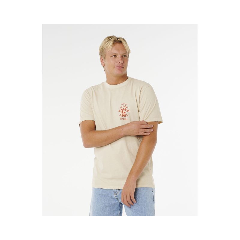 RIP CURL Search Icon Tee Beige