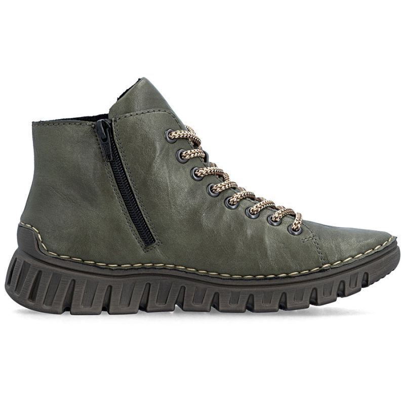 Women's ankle boots, green, insulated, Rieker 57501-54