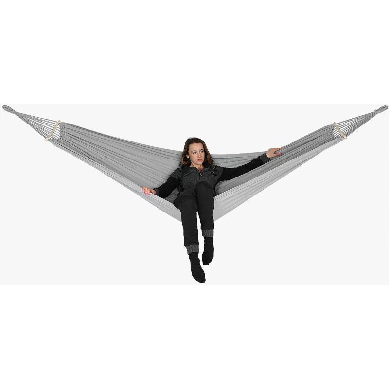 GARDEN HAMMOCK 2-PERSON LUXE XXL 250x150CM WITH SPREADER BAR AND COVER GRAY 1031170 Home and Garden/Garden Your Sports Performance