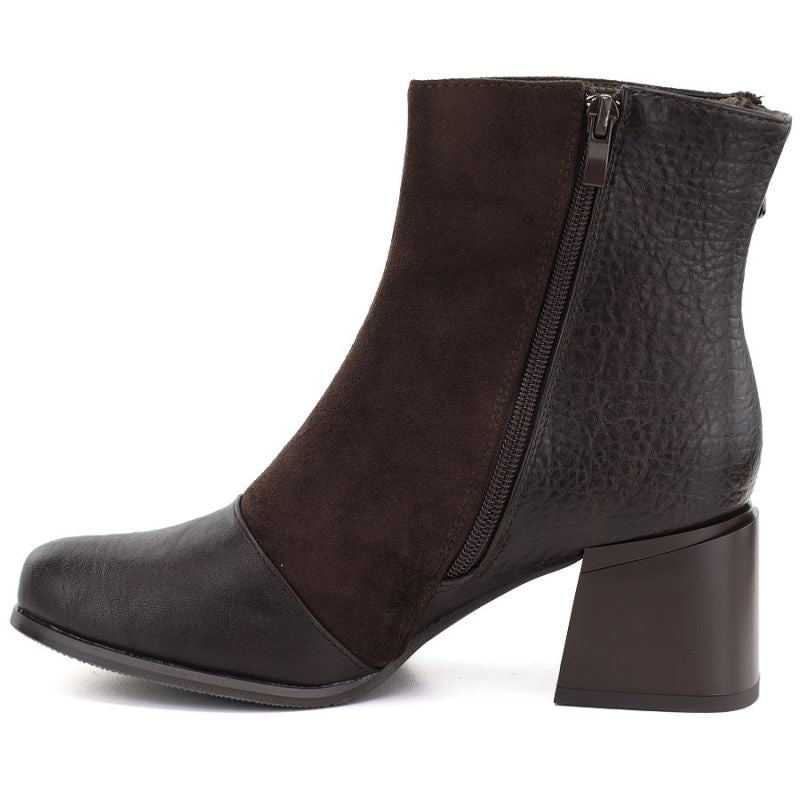Women's insulated ankle boots with a block heel, chocolate M.Daszyński SA269-5