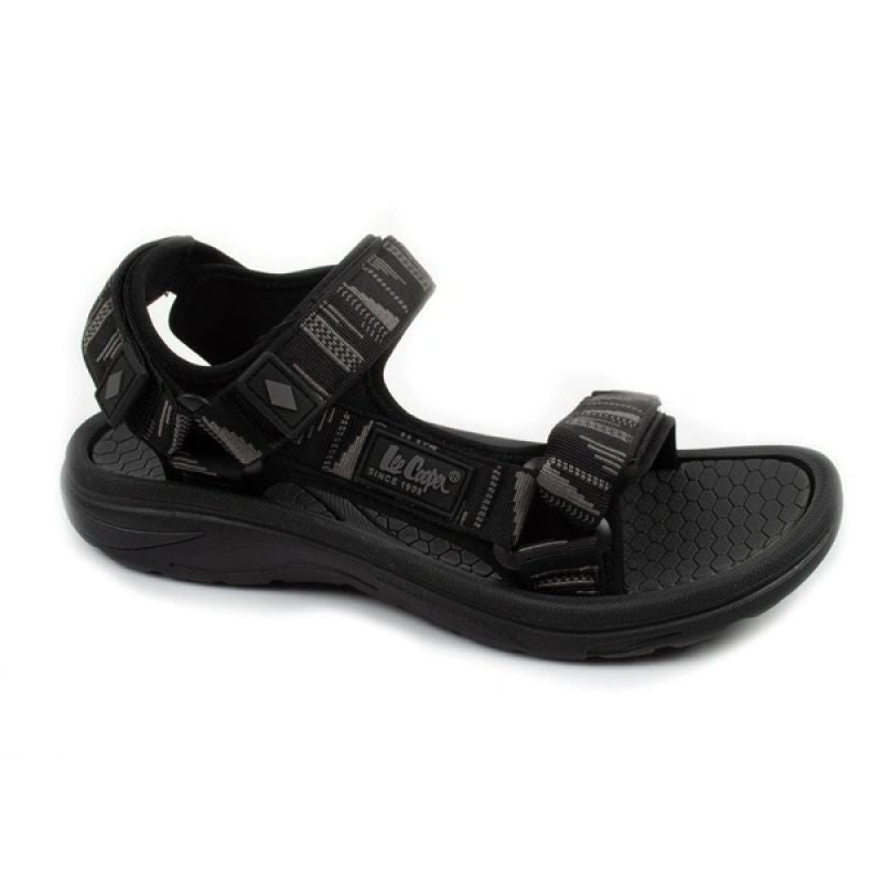 Lee Cooper men's shoes with velcro straps for summer beach sandals, lightweight black