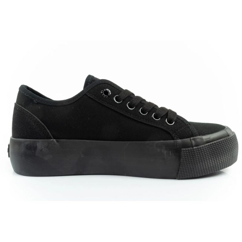 Lee Cooper women's sports shoes fabric platform sneakers black In preparation Your Sports Performance