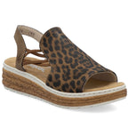 Women's beige leopard print platform sandals Rieker 62741-90 Footwear Your Sports Performance