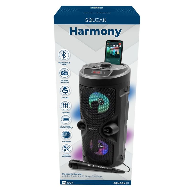SQUEAK KARAOKE SPEAKER HARMONY BLUETOOTH 5.0, FM RADIO, MICROSD, AUX, USB SQ1004 In preparation Your Sports Performance