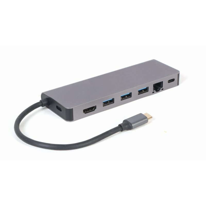 GEMBIRD MULTI ADAPTER USB TYPE-C 5IN1 HUB, HDMI, CARD READER, LAN, PD - 100W) Kable i adaptery/Adaptery, przejściówki Your Sports Performance