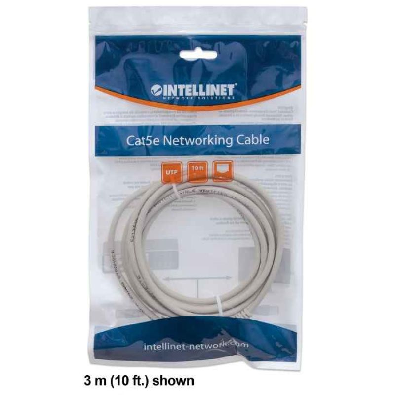 INTELLINET PATCHCORD CAT6 UTP 1M GRAY 100% COPPER 340373 Kable, gniazda i wtyki/Patchcable Your Sports Performance