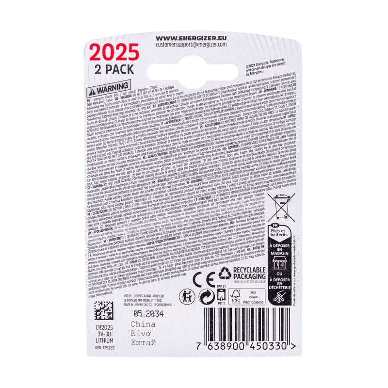 ENERGIZER SPECIALIZED BATTERY CR2025/2, 3V, ECO Baterie, akumulatorki i ładowarki/Baterie Your Sports Performance