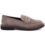 Women's suede lords shoes beige Vinceza 62335
