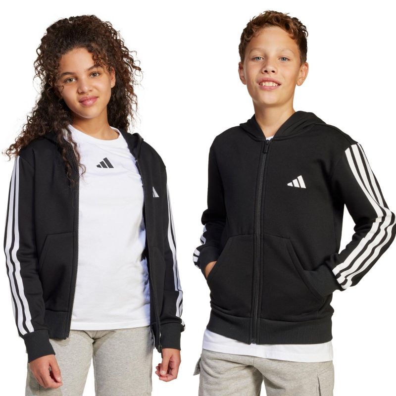 adidas Essentials Full-Zip Kids' Sweatshirt Black and White JD6494 In preparation Adidas