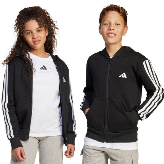 adidas Essentials Full-Zip Kids' Sweatshirt Black and White JD6494 In preparation Adidas