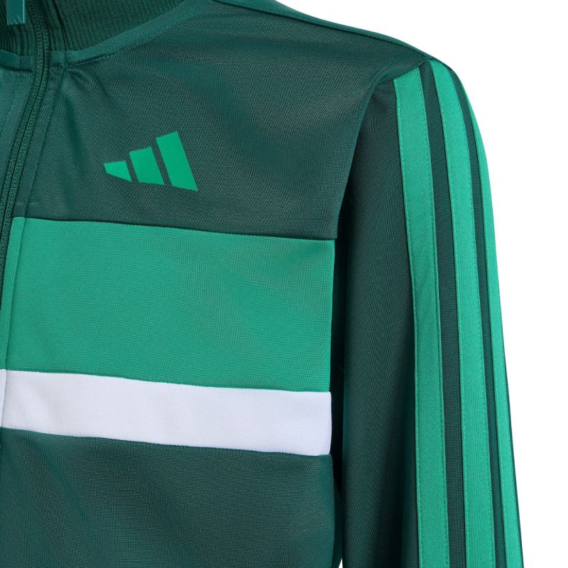 adidas Seasonal Essentials Tiberio 3-Stripes Kids Tracksuit Green KT1665