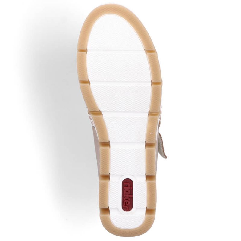 Rieker W RKR651 beige leather openwork shoes with velcro Footwear/Lifestyle/Rieker Your Sports Performance